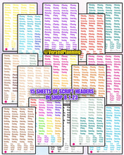 Load image into Gallery viewer, SCRIPT DAY HEADERS, 15 COLOR OPTIONS TO SELECT FROM