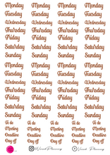 Load image into Gallery viewer, SCRIPT DAY HEADERS, 15 COLOR OPTIONS TO SELECT FROM