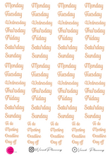 Load image into Gallery viewer, SCRIPT DAY HEADERS, 15 COLOR OPTIONS TO SELECT FROM