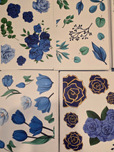 Load image into Gallery viewer, Denim Blues Floral Bundle, 4 SHEETS! Read note. See photo
