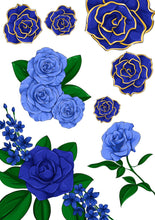 Load image into Gallery viewer, Denim Blues Floral Bundle, 4 SHEETS! Read note. See photo
