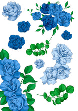 Load image into Gallery viewer, Denim Blues Floral Bundle, 4 SHEETS! Read note. See photo
