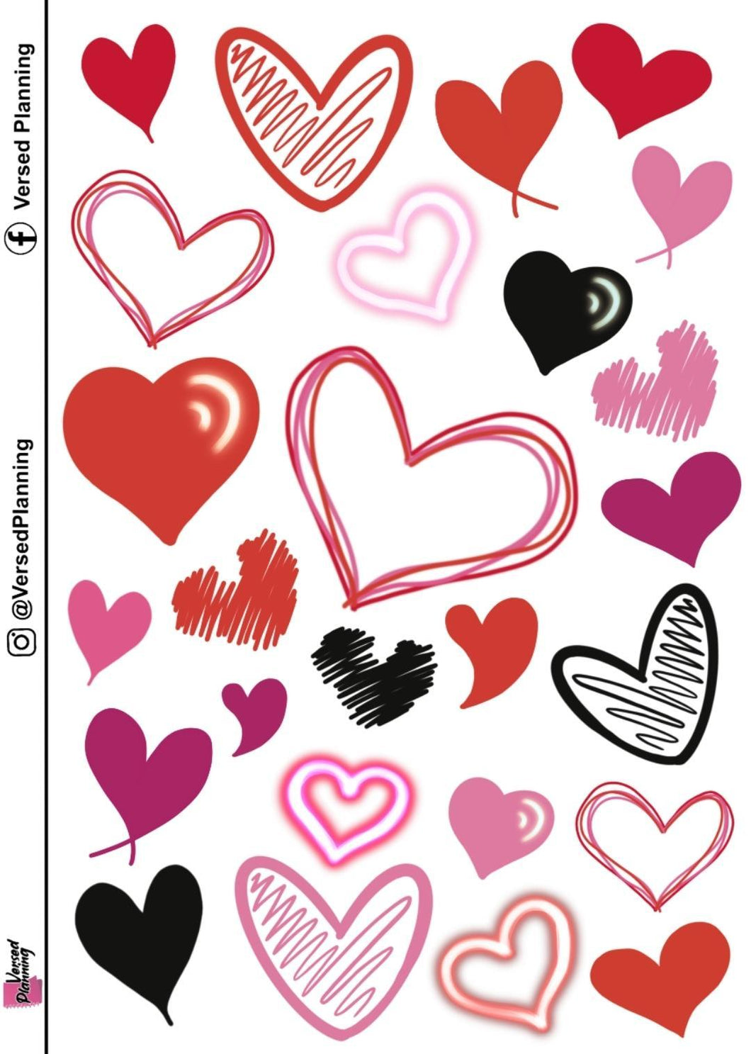 HEARTS All over Love Sheet