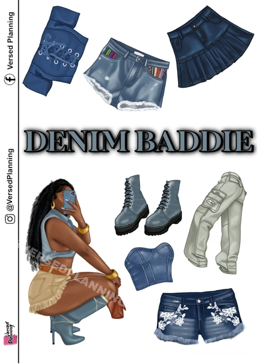 Denim Baddie Doll and deco