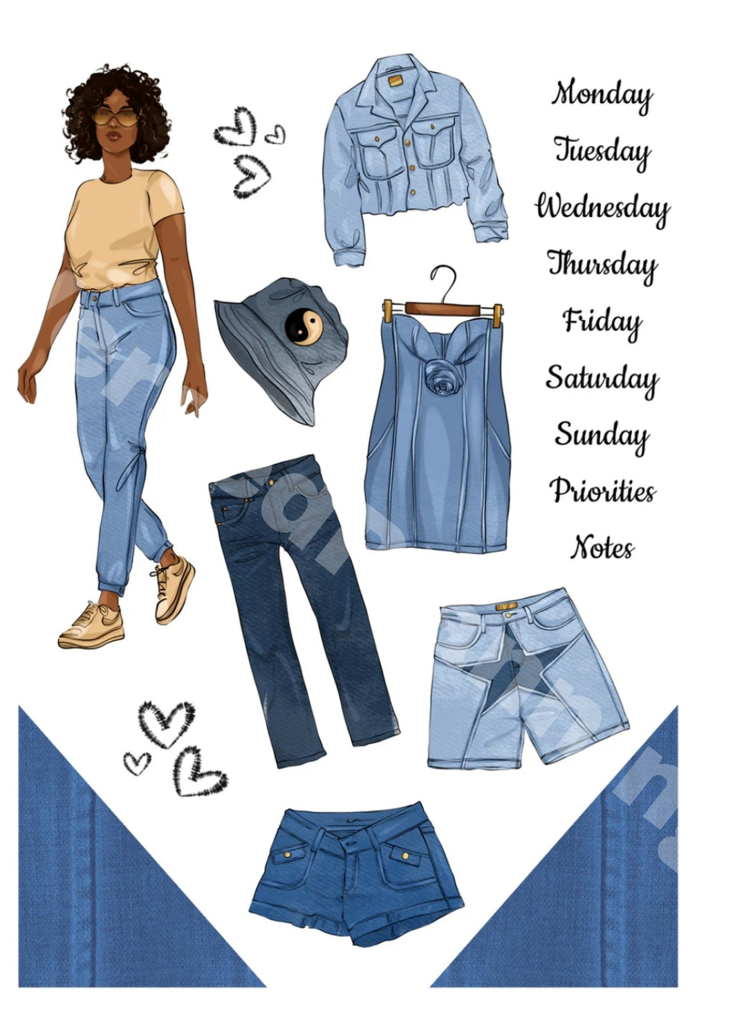 Walking in Denim Doll Kit