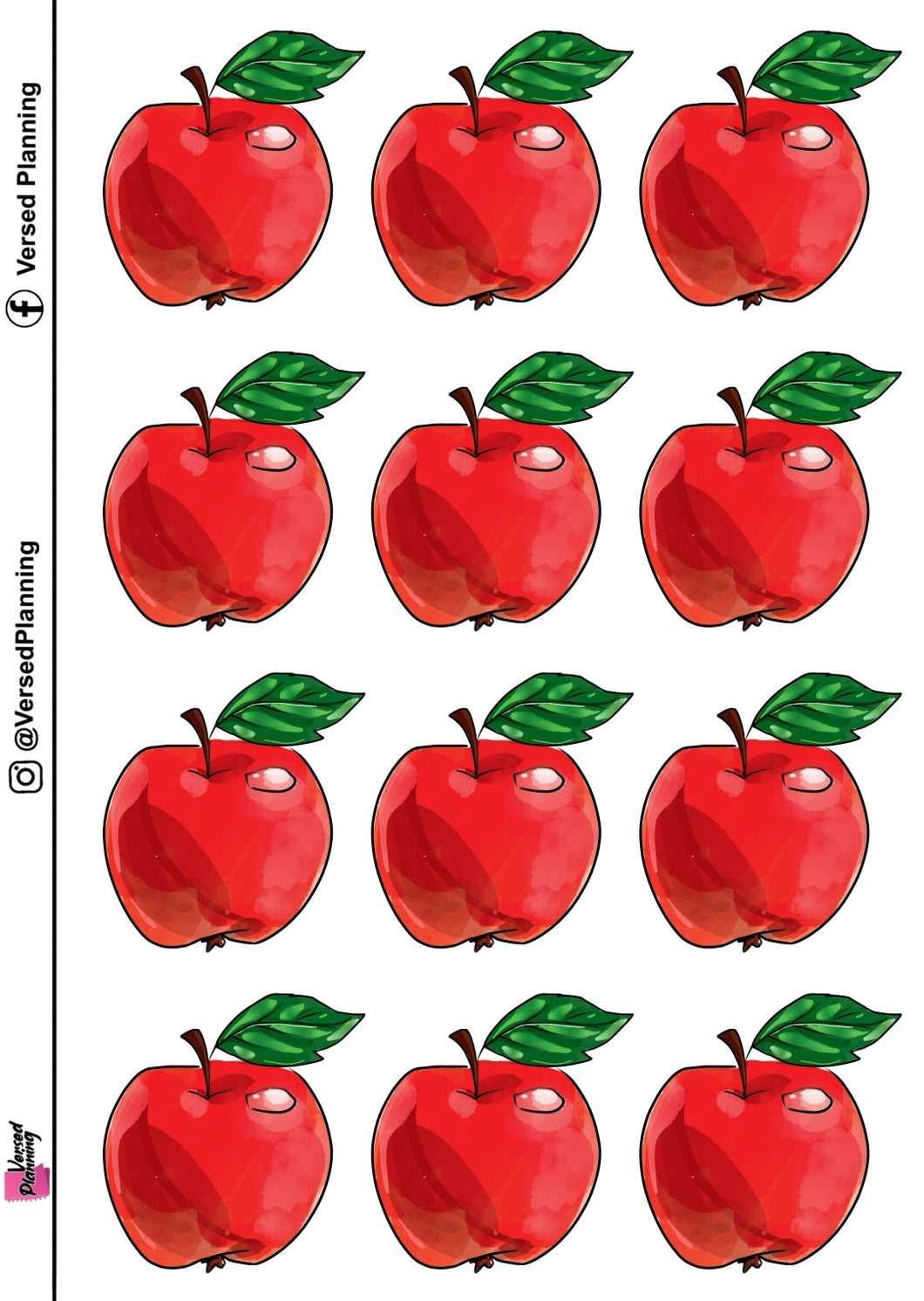 Small Red Apple School Stickers