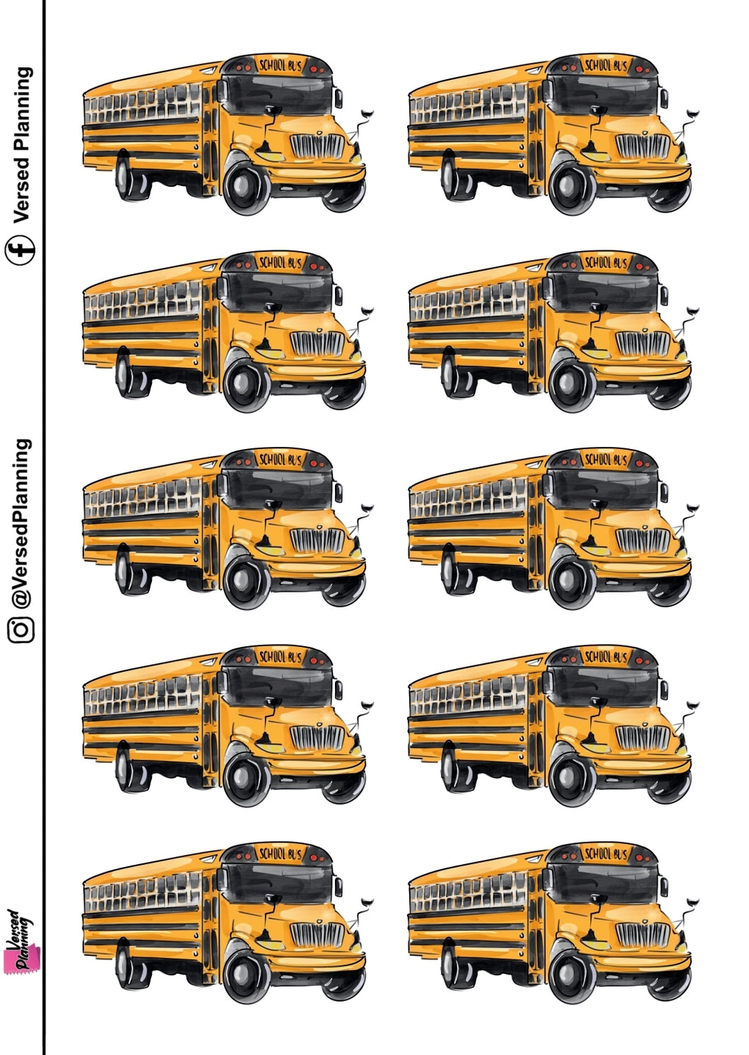 Small School Bus School Stickers