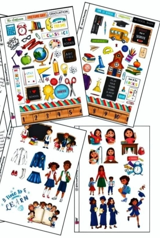 School Deco Pack 4 Sheets, tons of small stickers