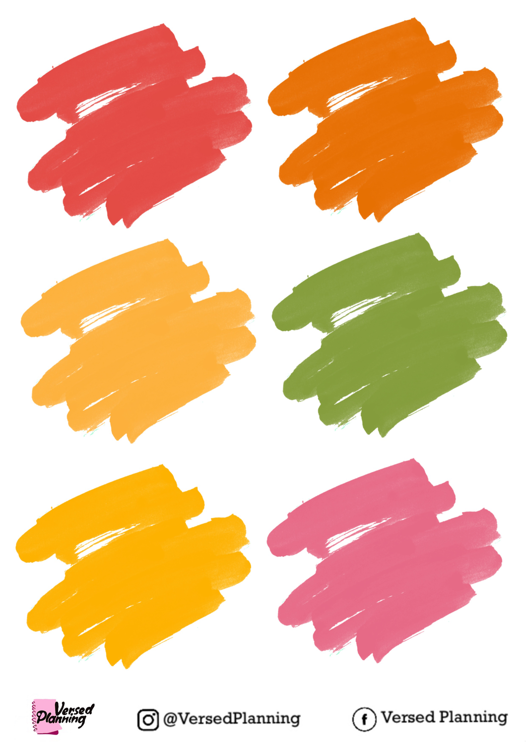 Bright paint brush strokes (Mixed Colors)