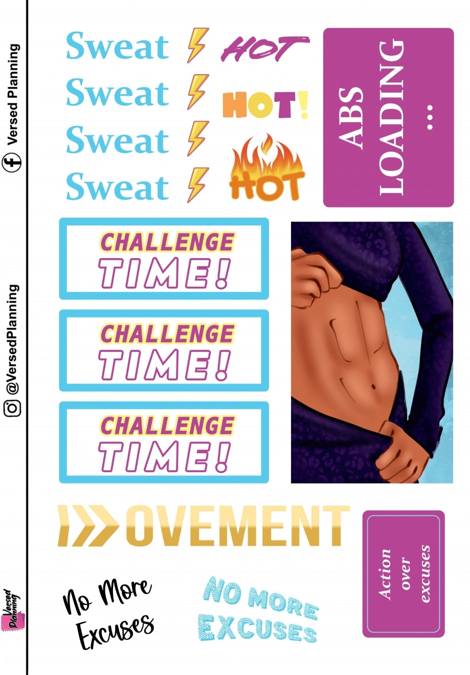 Fitness Sticker Kit, beautiful stickers
