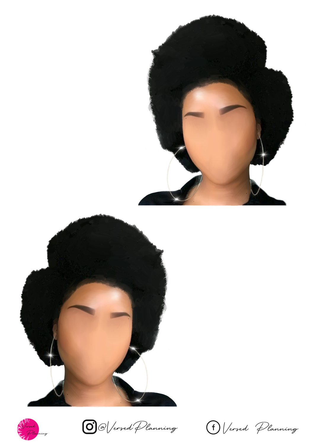 Afro Hair Faceless Doll 2